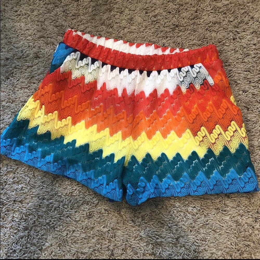 Colorful crochet shorts! Worn once